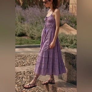 Purple Striped Maxi Dress